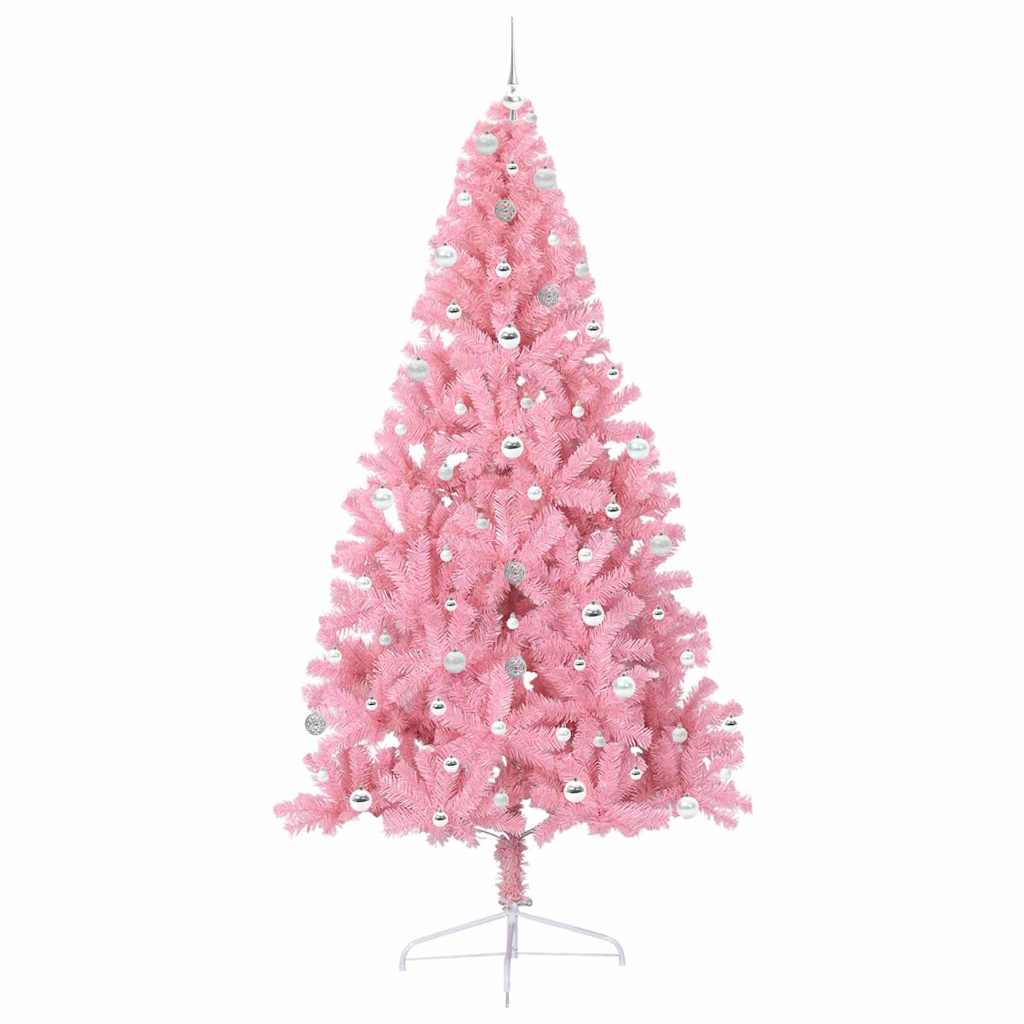 vidaXL Artificial Pre-lit Christmas Tree Pink 240 cm PVC