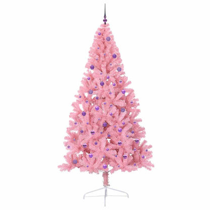 vidaXL Artificial Pre-lit Christmas Tree with 300 LEDs Pink 240 cm PVC