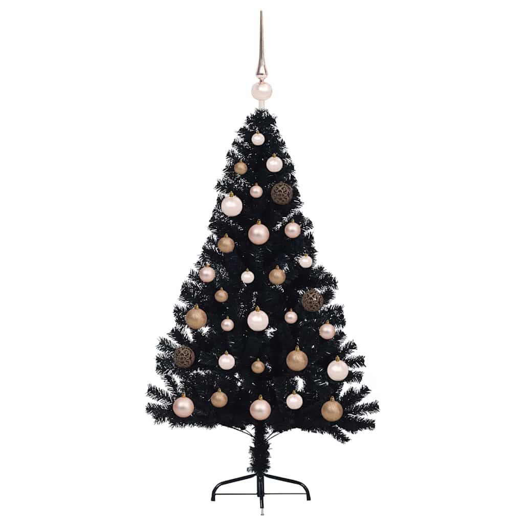 vidaXL Artificial Pre-lit Christmas Tree Black 120 cm PVC