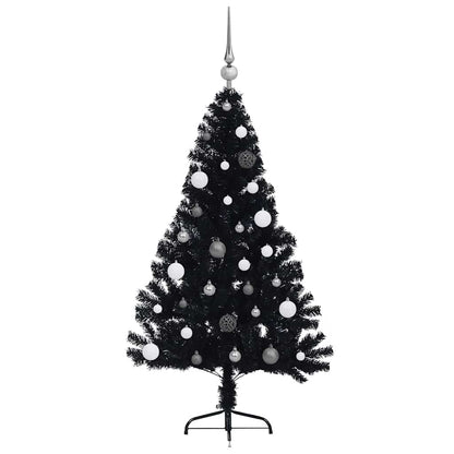 vidaXL Artificial Pre-lit Christmas Tree Black 150 cm PVC