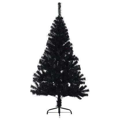vidaXL Artificial Pre-lit Christmas Tree Black 150 cm PVC
