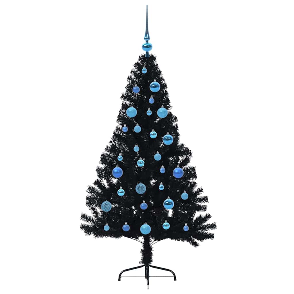 vidaXL Artificial Pre-lit Christmas Tree Black 150 cm PVC