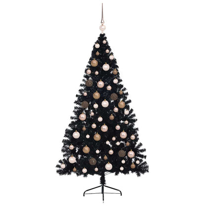 vidaXL Artificial Pre-lit Christmas Tree Black 180 cm PVC