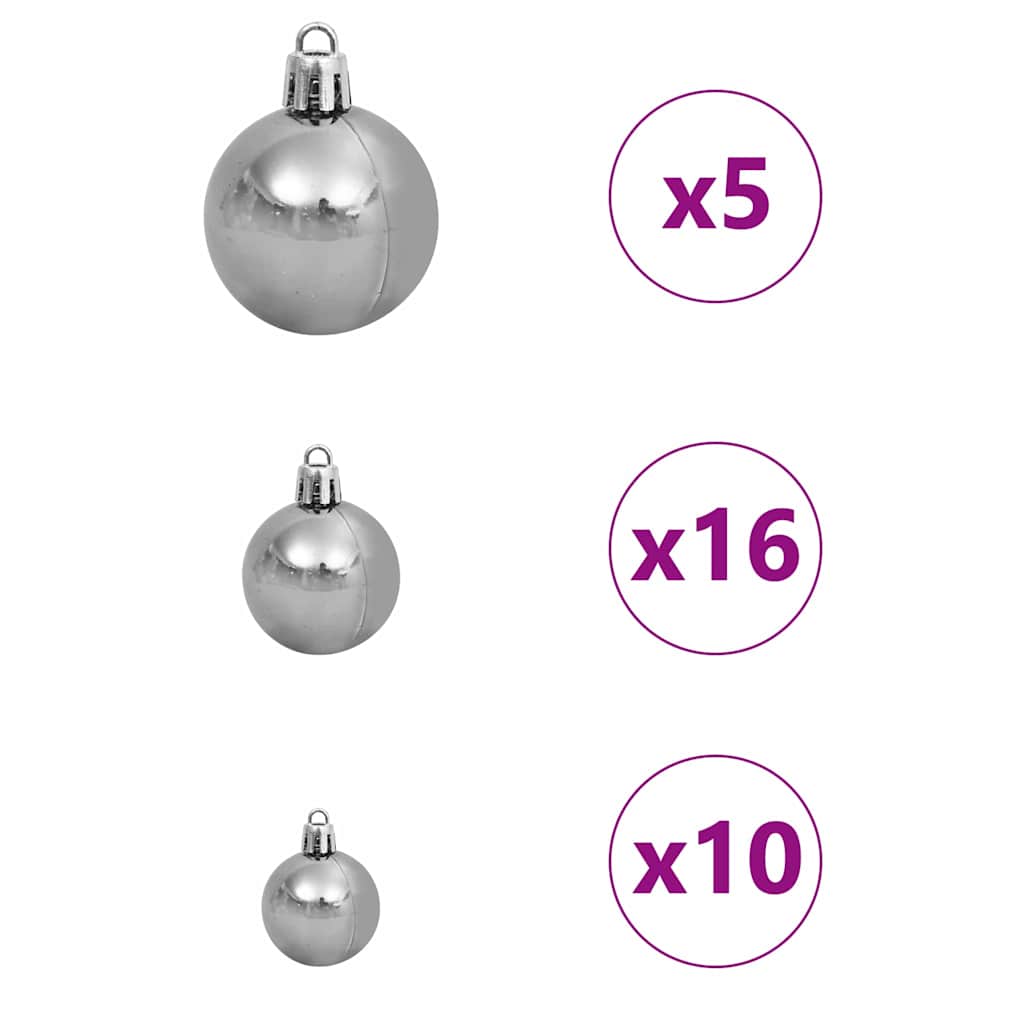 vidaXL Artificial Pre-lit Christmas Tree Black 180 cm PVC
