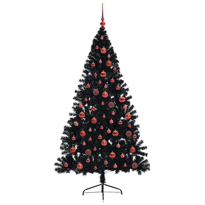 vidaXL Artificial Pre-lit Christmas Tree Black 180 cm PVC