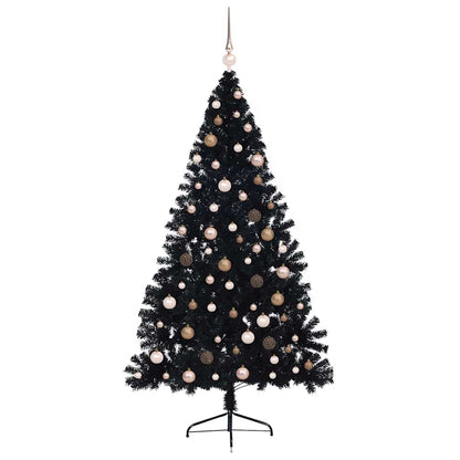 vidaXL Artificial Pre-lit Christmas Tree Black 210 cm PVC
