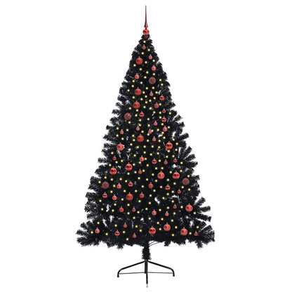 vidaXL Artificial Pre-lit Christmas Tree Black 210 cm PVC