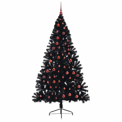vidaXL Artificial Pre-lit Christmas Tree Black 210 cm PVC