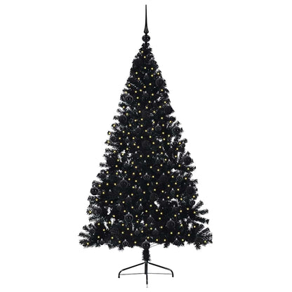 vidaXL Artificial Pre-lit Christmas Tree Black 210 cm PVC