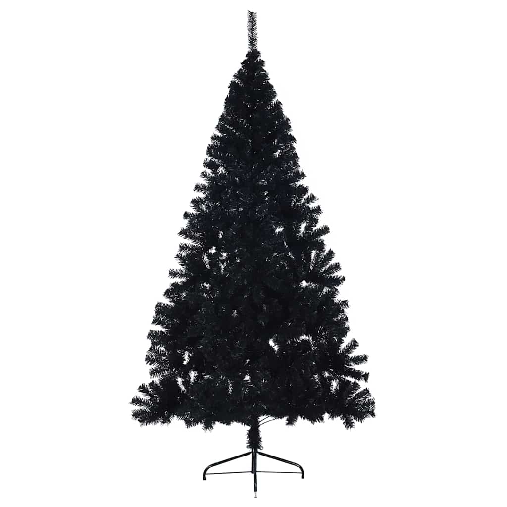 vidaXL Artificial Pre-lit Christmas Tree Black 210 cm PVC