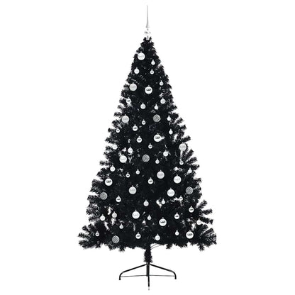 vidaXL Artificial Pre-lit Christmas Tree Black 210 cm PVC