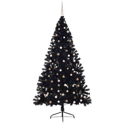 vidaXL Artificial Pre-lit Christmas Tree Black 240 cm PVC