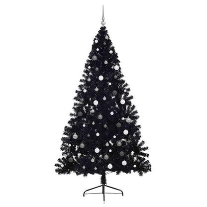 vidaXL Artificial Pre-lit Christmas Tree Black 240 cm PVC