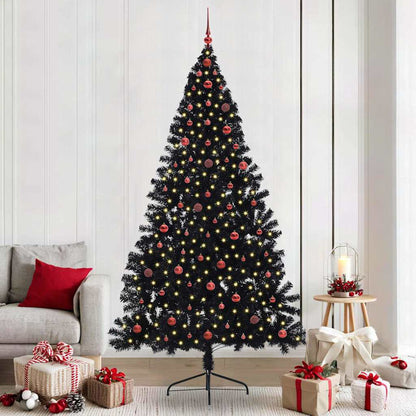 vidaXL Artificial Pre-lit Christmas Tree Black 240 cm PVC