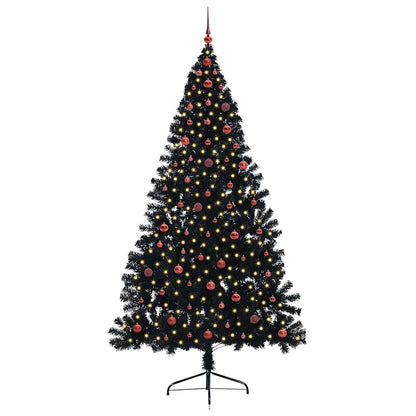 vidaXL Artificial Pre-lit Christmas Tree Black 240 cm PVC
