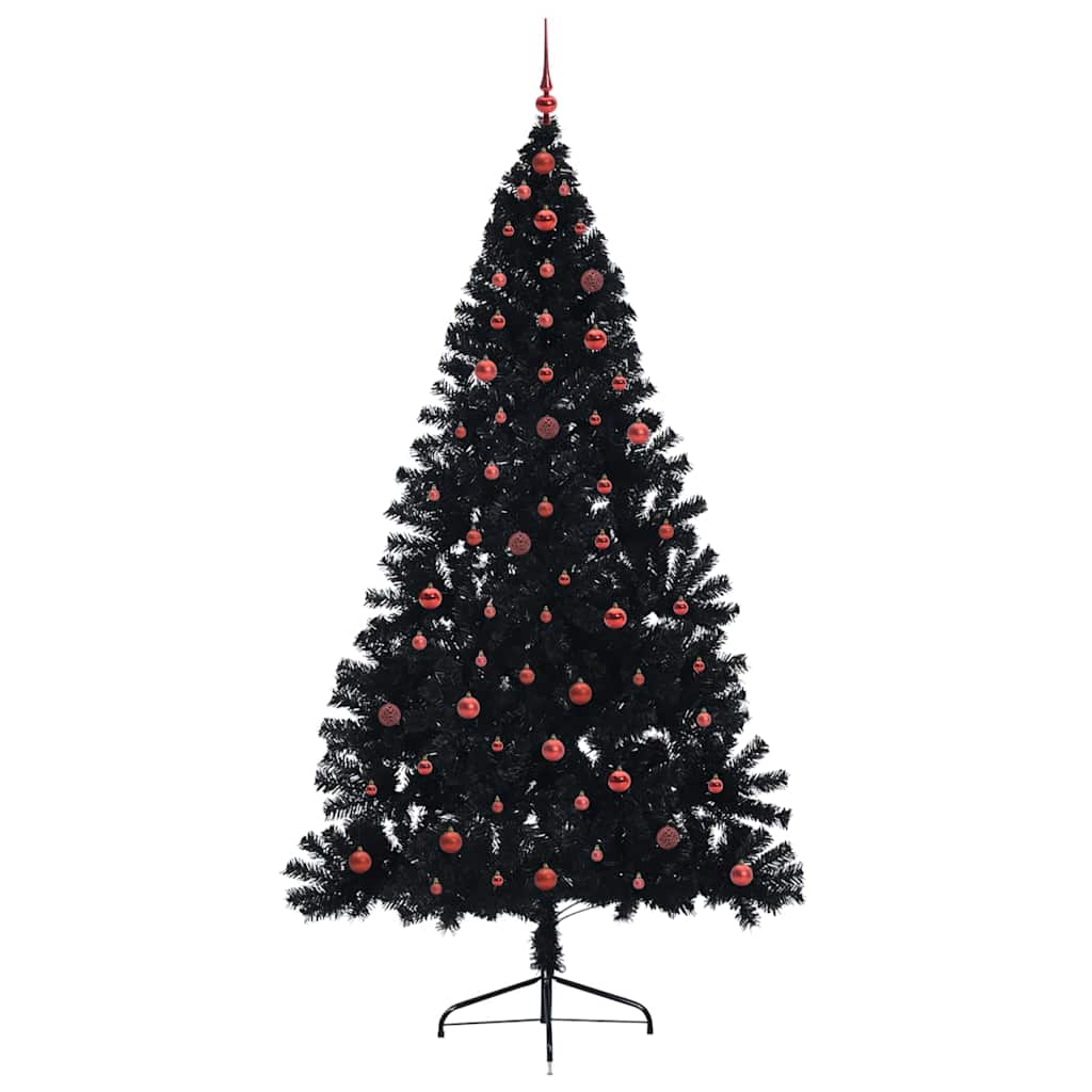 vidaXL Artificial Pre-lit Christmas Tree Black 240 cm PVC