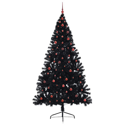vidaXL Artificial Pre-lit Christmas Tree Black 240 cm PVC