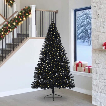 vidaXL Artificial Pre-lit Christmas Tree Black 240 cm PVC