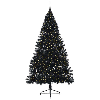 vidaXL Artificial Pre-lit Christmas Tree Black 240 cm PVC