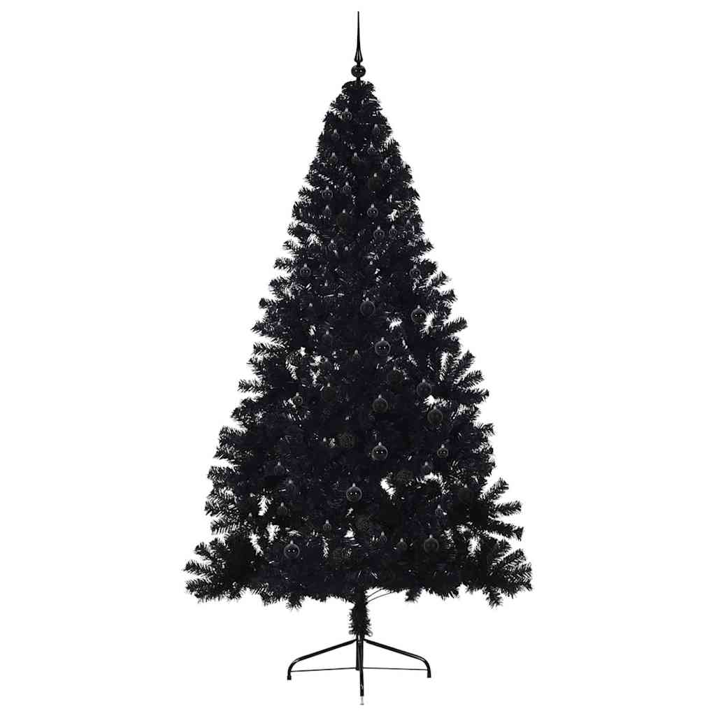 vidaXL Artificial Pre-lit Christmas Tree Black 240 cm PVC