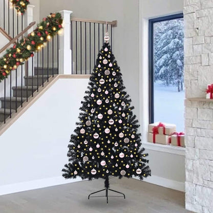 vidaXL Artificial Pre-lit Christmas Tree Black 240 cm PVC