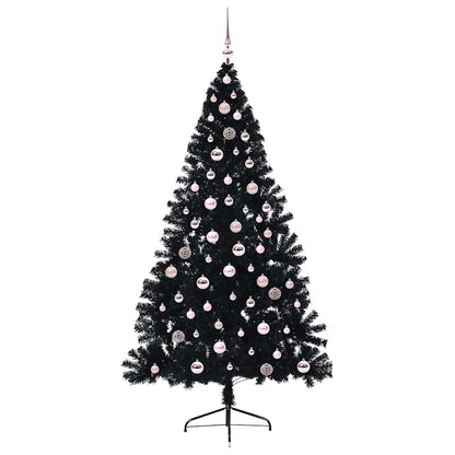 vidaXL Artificial Pre-lit Christmas Tree Black 240 cm PVC