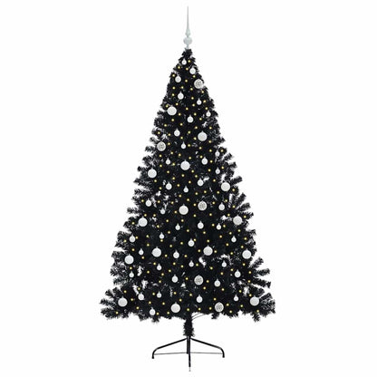 vidaXL Artificial Pre-lit Christmas Tree Black 240 cm PVC
