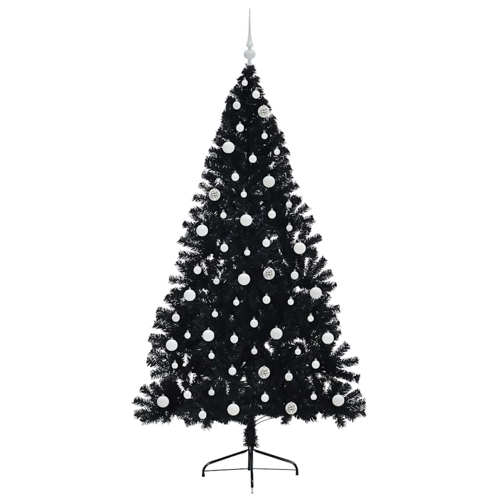 vidaXL Artificial Pre-lit Christmas Tree Black 240 cm PVC