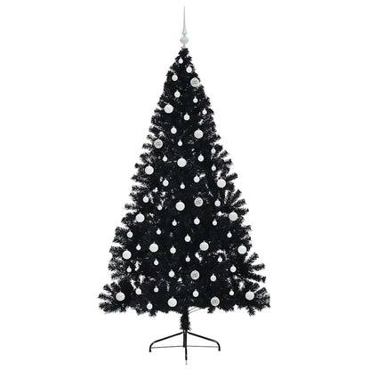 vidaXL Artificial Pre-lit Christmas Tree Black 240 cm PVC