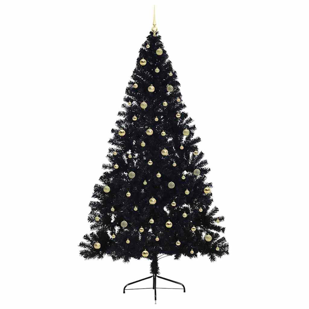 vidaXL Artificial Pre-lit Christmas Tree Black 240 cm PVC