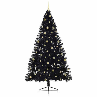 vidaXL Artificial Pre-lit Christmas Tree Black 240 cm PVC