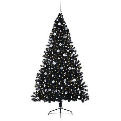 vidaXL Artificial Pre-lit Christmas Tree Black 240 cm PVC