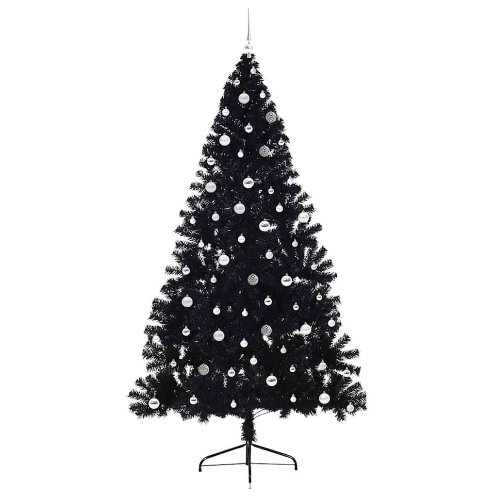 vidaXL Artificial Pre-lit Christmas Tree Black 240 cm PVC