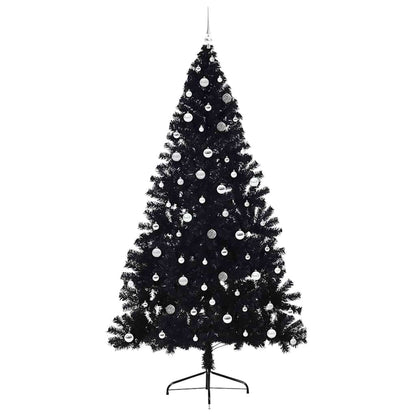 vidaXL Artificial Pre-lit Christmas Tree Black 240 cm PVC