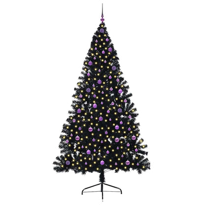vidaXL Artificial Pre-lit Christmas Tree Black 240 cm PVC