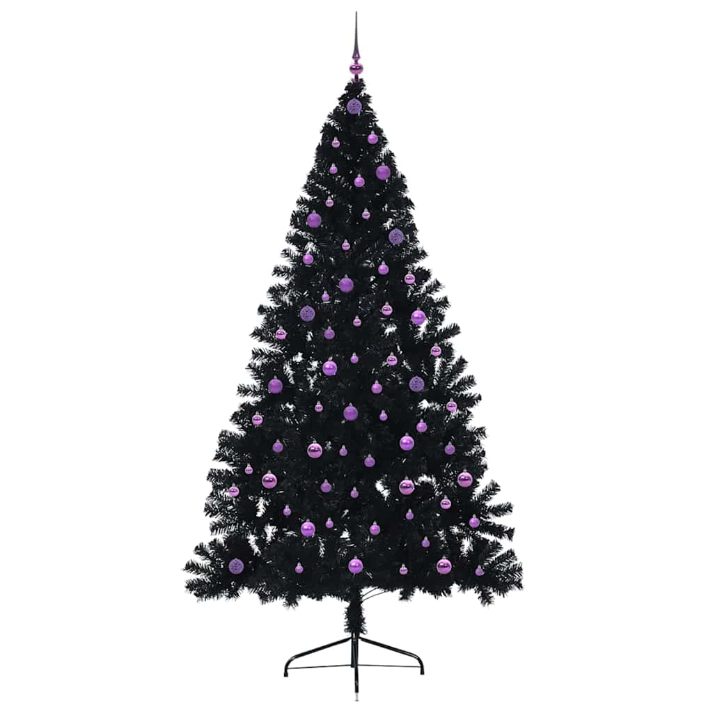 vidaXL Artificial Pre-lit Christmas Tree Black 240 cm PVC