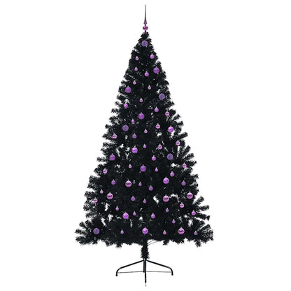 vidaXL Artificial Pre-lit Christmas Tree Black 240 cm PVC