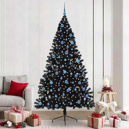 vidaXL Artificial Pre-lit Christmas Tree Black 240 cm PVC