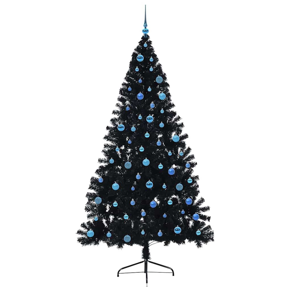 vidaXL Artificial Pre-lit Christmas Tree Black 240 cm PVC