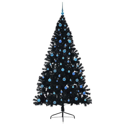 vidaXL Artificial Pre-lit Christmas Tree Black 240 cm PVC