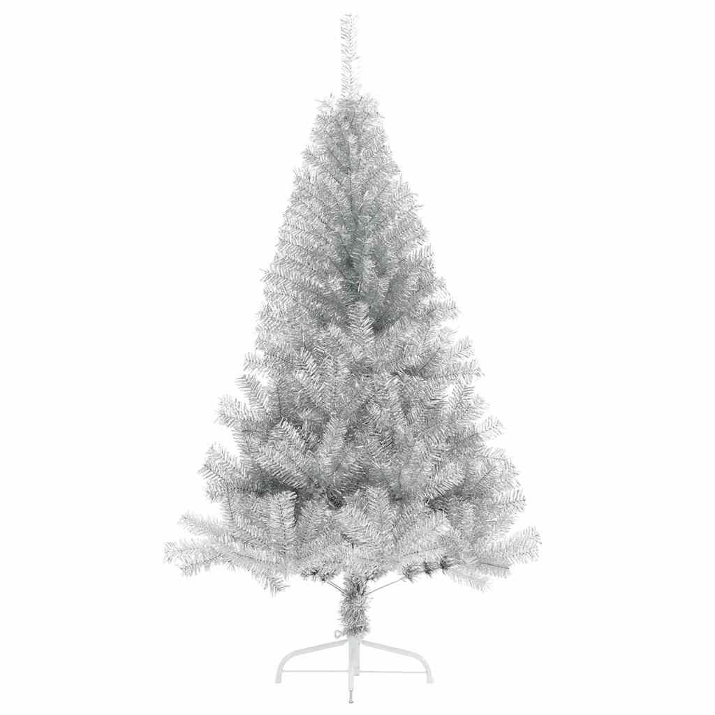 vidaXL Artificial Pre-lit Christmas Tree Silver 120 cm PET