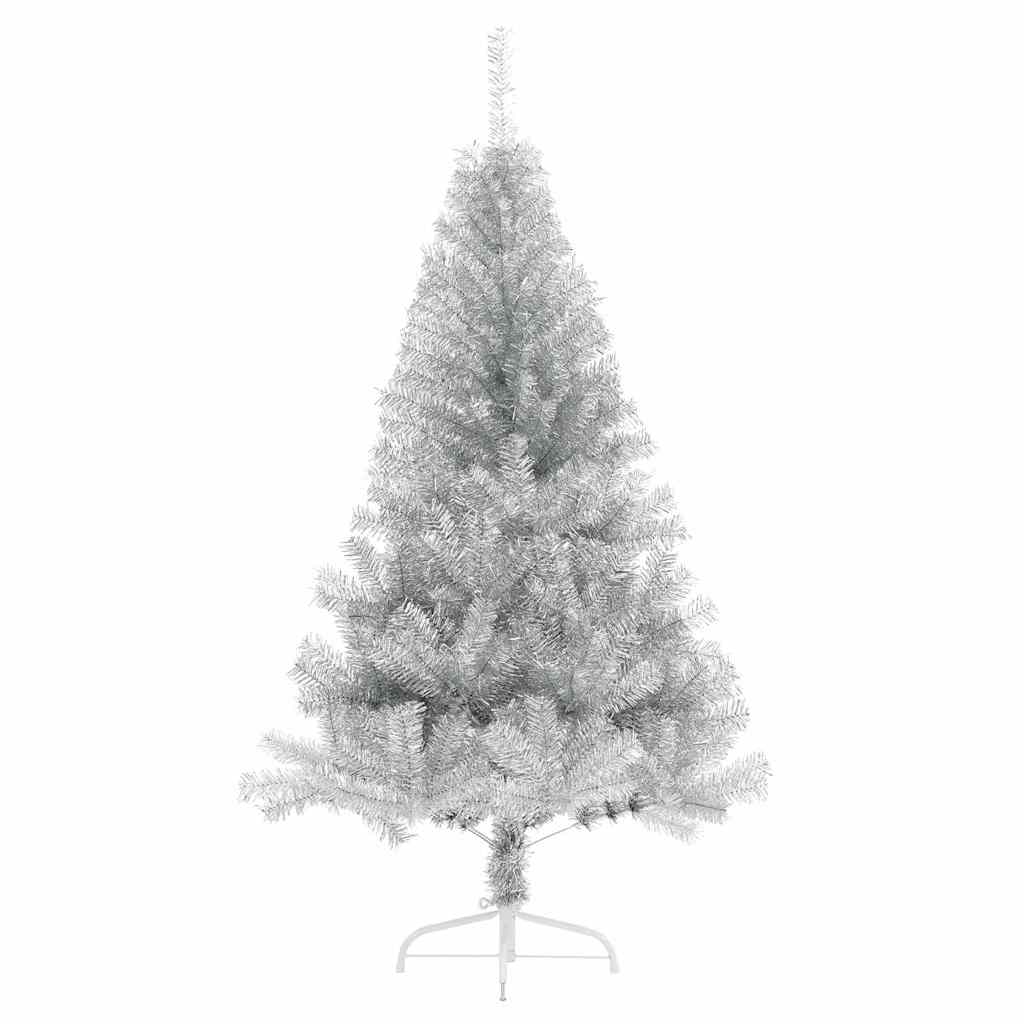 vidaXL Artificial Pre-lit Christmas Tree Silver 180 cm PET