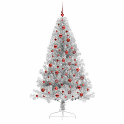 vidaXL Artificial Pre-lit Christmas Tree Silver 180 cm PET