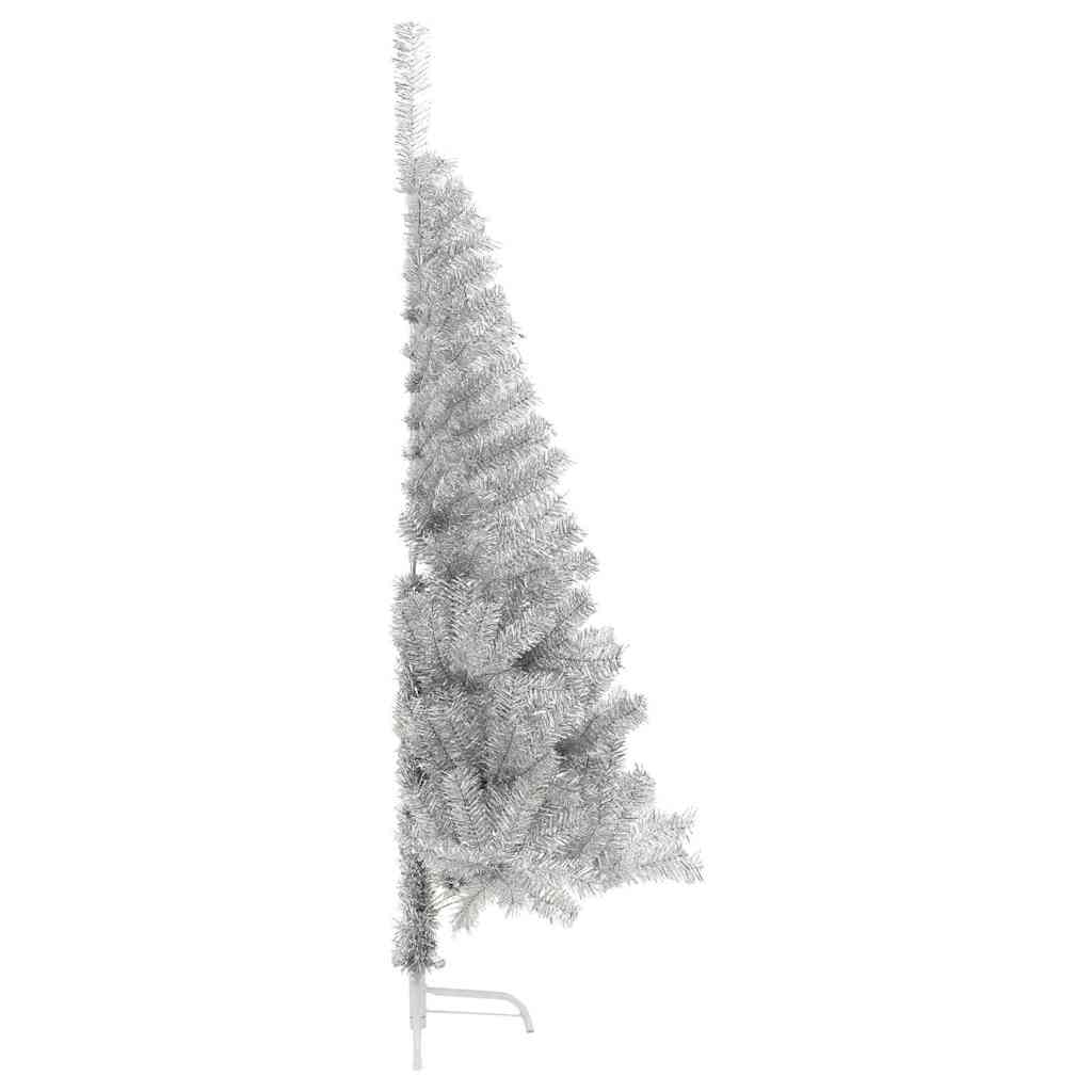 vidaXL Artificial Pre-lit Christmas Tree Silver 180 cm PET