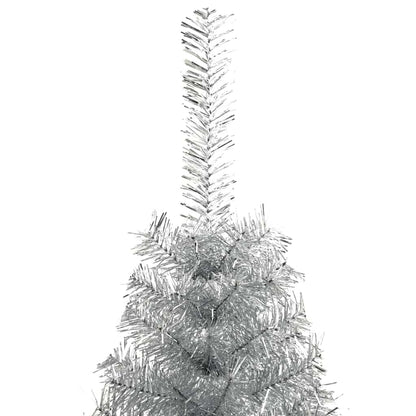 vidaXL Artificial Pre-lit Christmas Tree Silver 180 cm PET