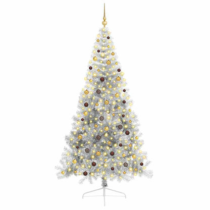 vidaXL Artificial Pre-lit Christmas Tree Silver 240 cm PET