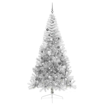 vidaXL Artificial Pre-lit Christmas Tree Silver 240 cm PET