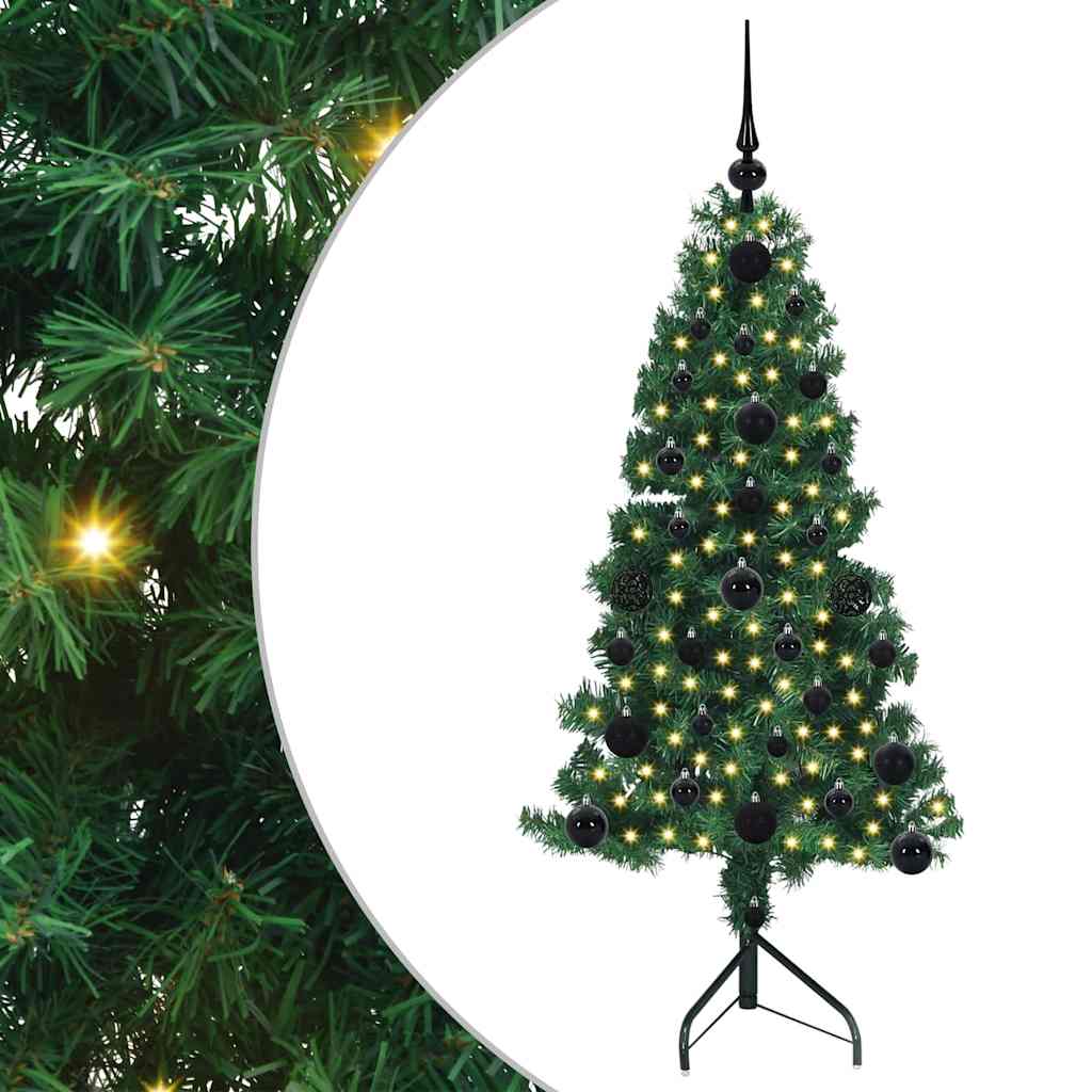 vidaXL Corner Artificial Christmas Tree Green 120 cm PVC and Metal