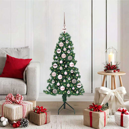 vidaXL Corner Artificial Christmas Tree Green 120 cm PVC and Metal