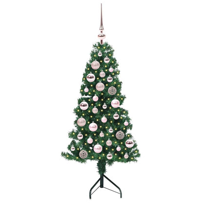 vidaXL Corner Artificial Christmas Tree Green 120 cm PVC and Metal